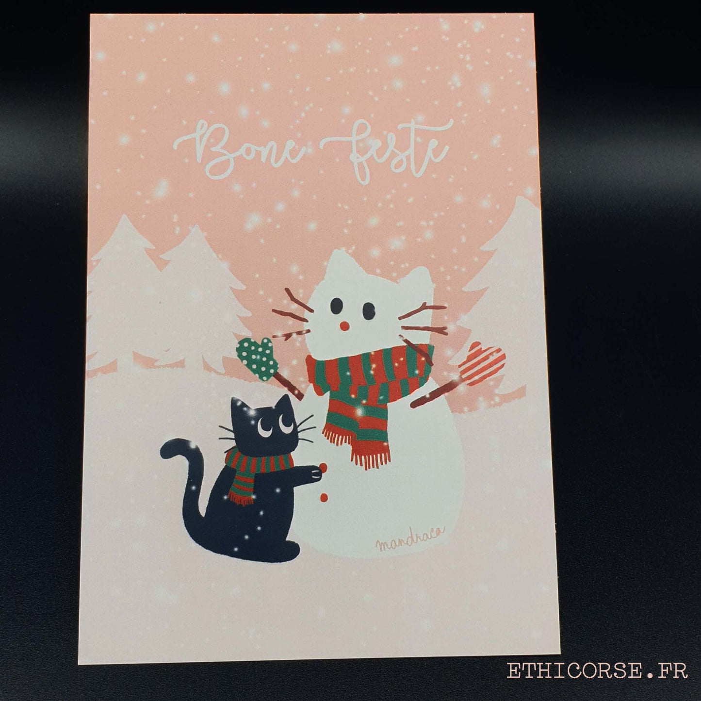 Carte de Noël Chat-Ritable - Mandraca x Ethicorse