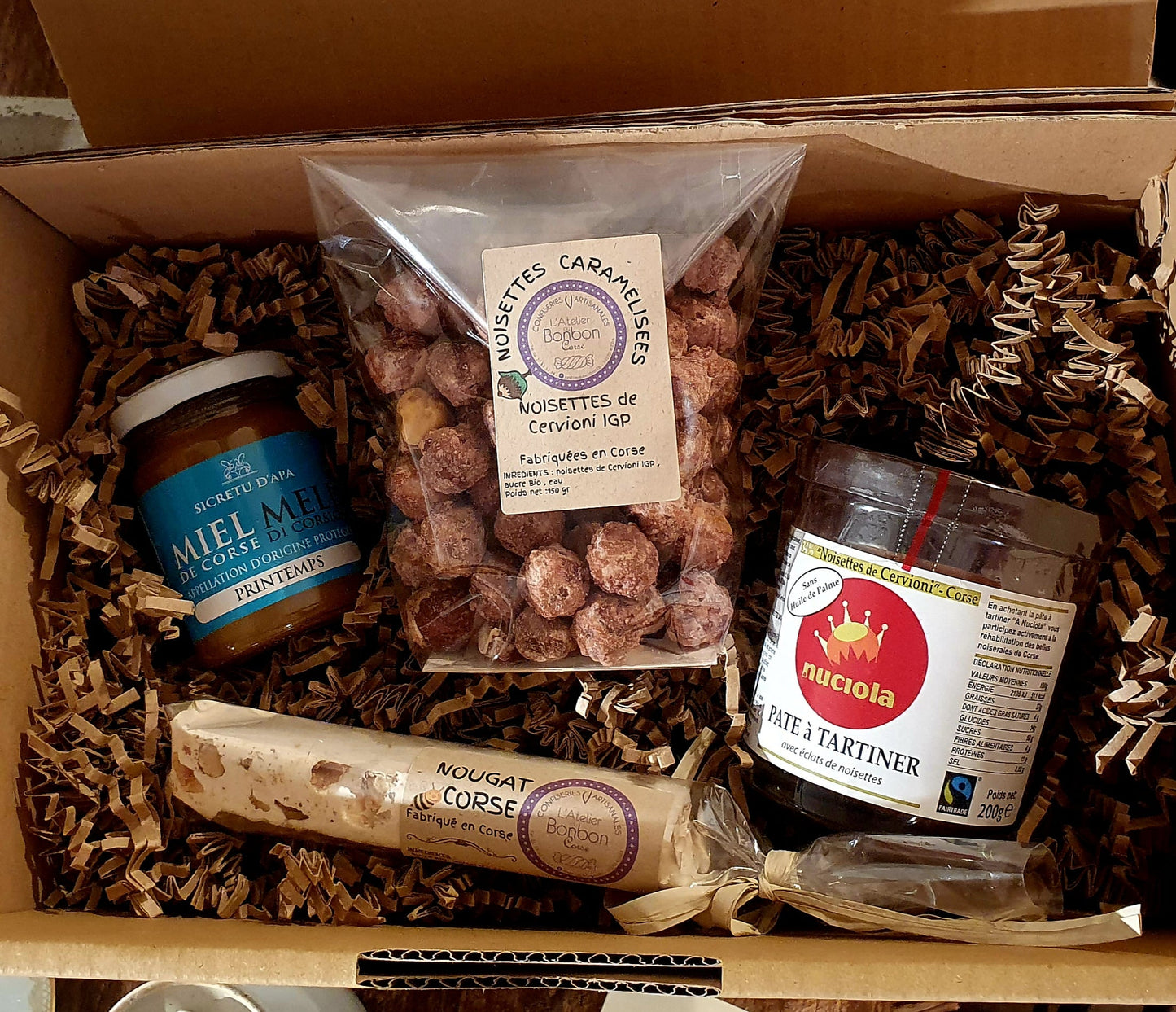 Coffret gourmandises - Noisettes cara - Ethicorse