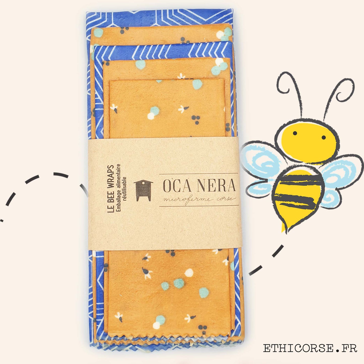 OCA NERA - Ethicorse.fr - Bee Wraps familial rétro