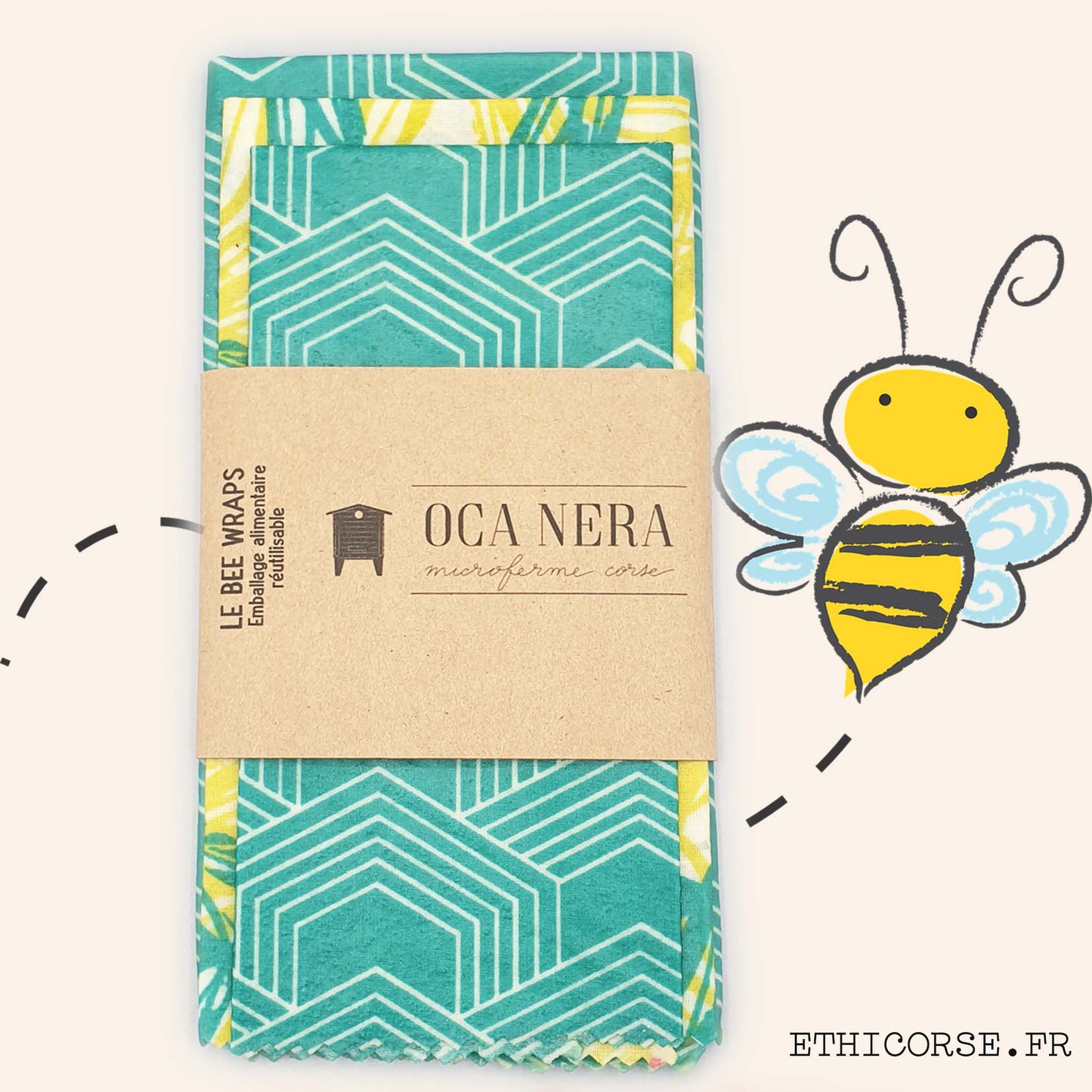 OCA NERA - Ethicorse.fr - Bee Wraps medium éventail