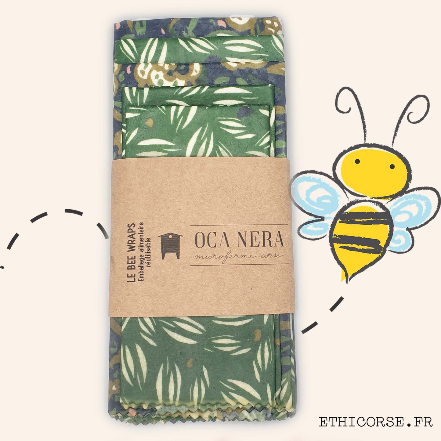 OCA NERA - Ethicorse.fr - Bee Wraps familial vert