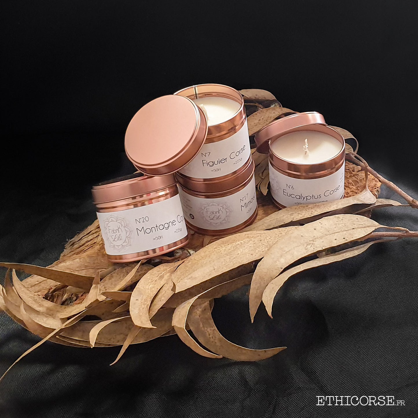 Ensemble bougies cuivre