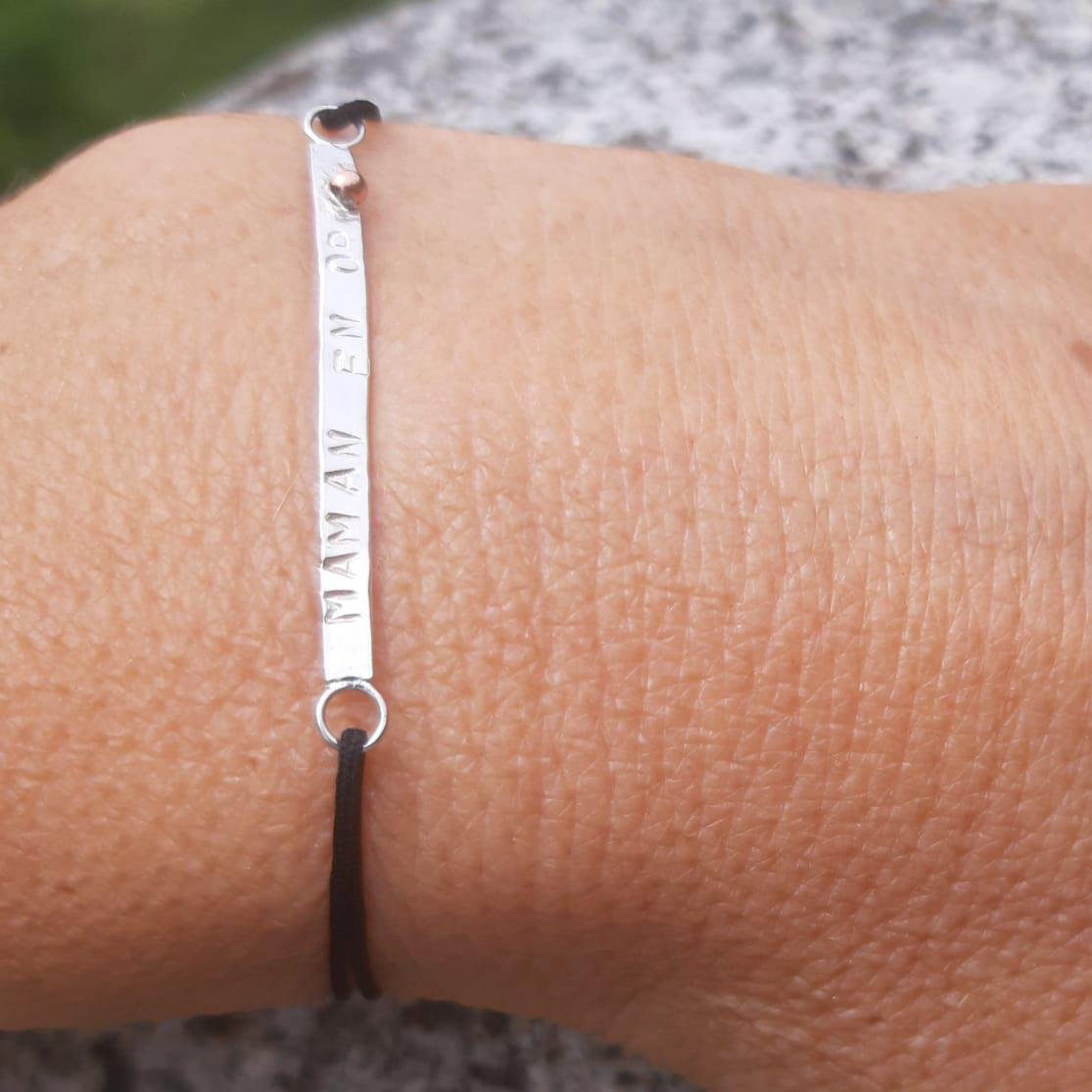 Bracelet en argent gravé 01A