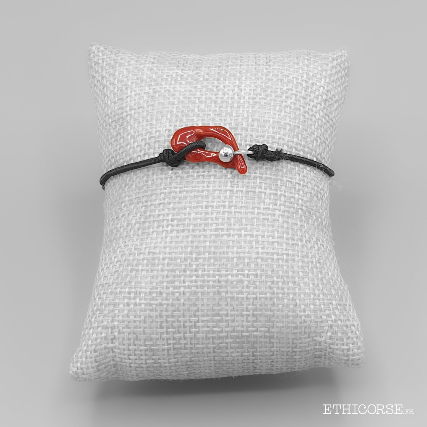 Bracelet grain d'argent et corail 01