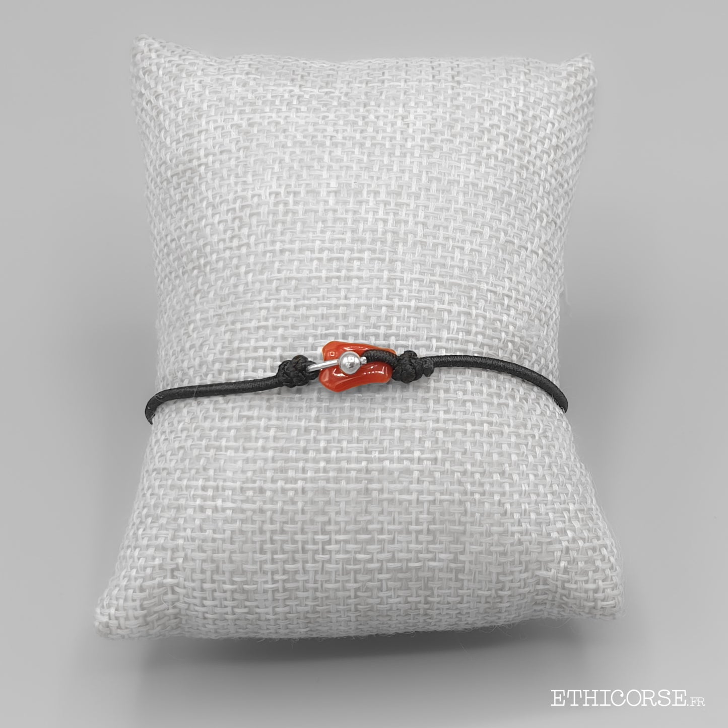 Bracelet grain d'argent et corail 03
