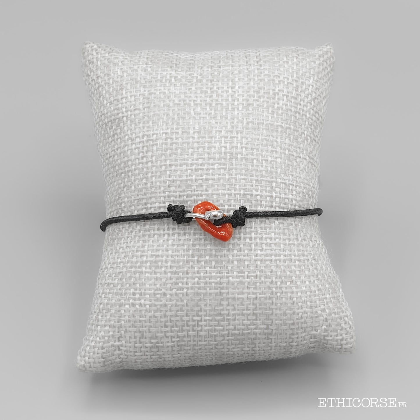 Bracelet grain d'argent et corail 05
