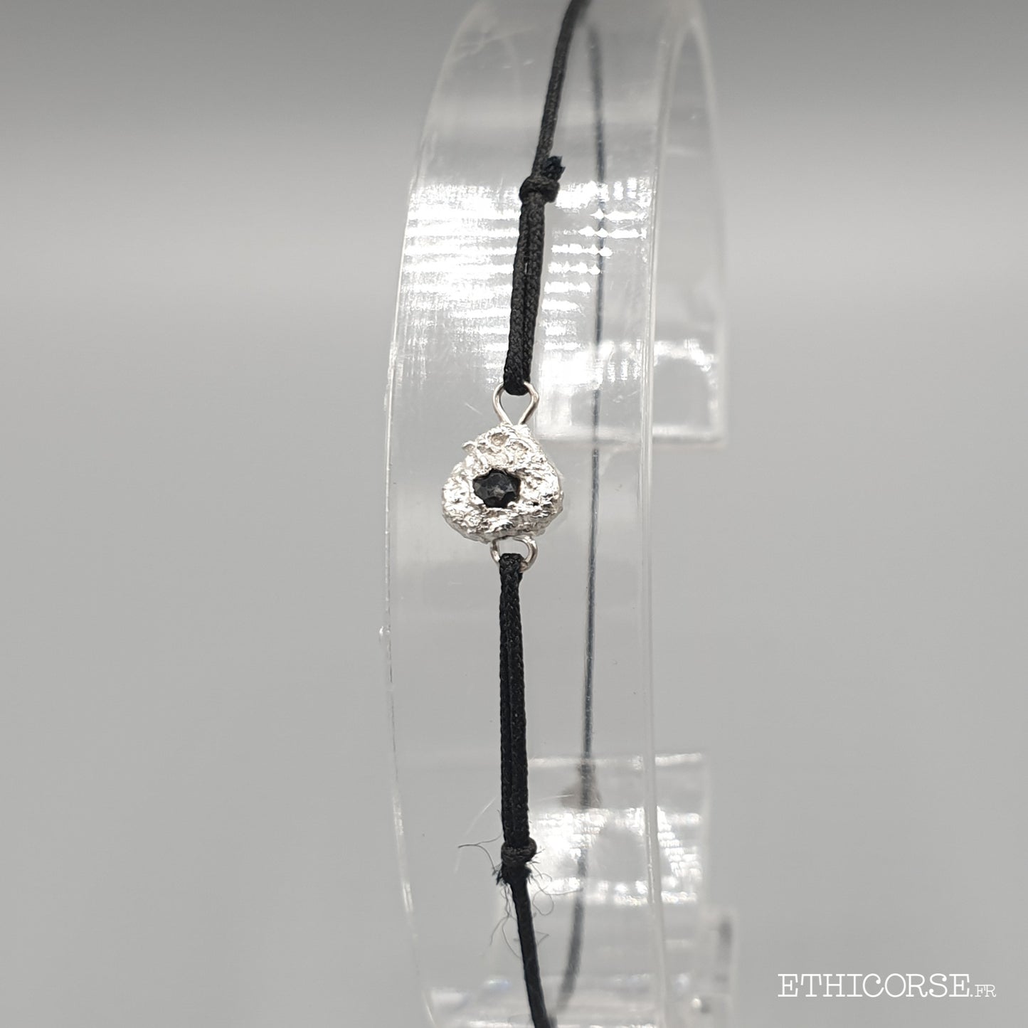 Bracelet Cordon Argent - Saphir - Germès création