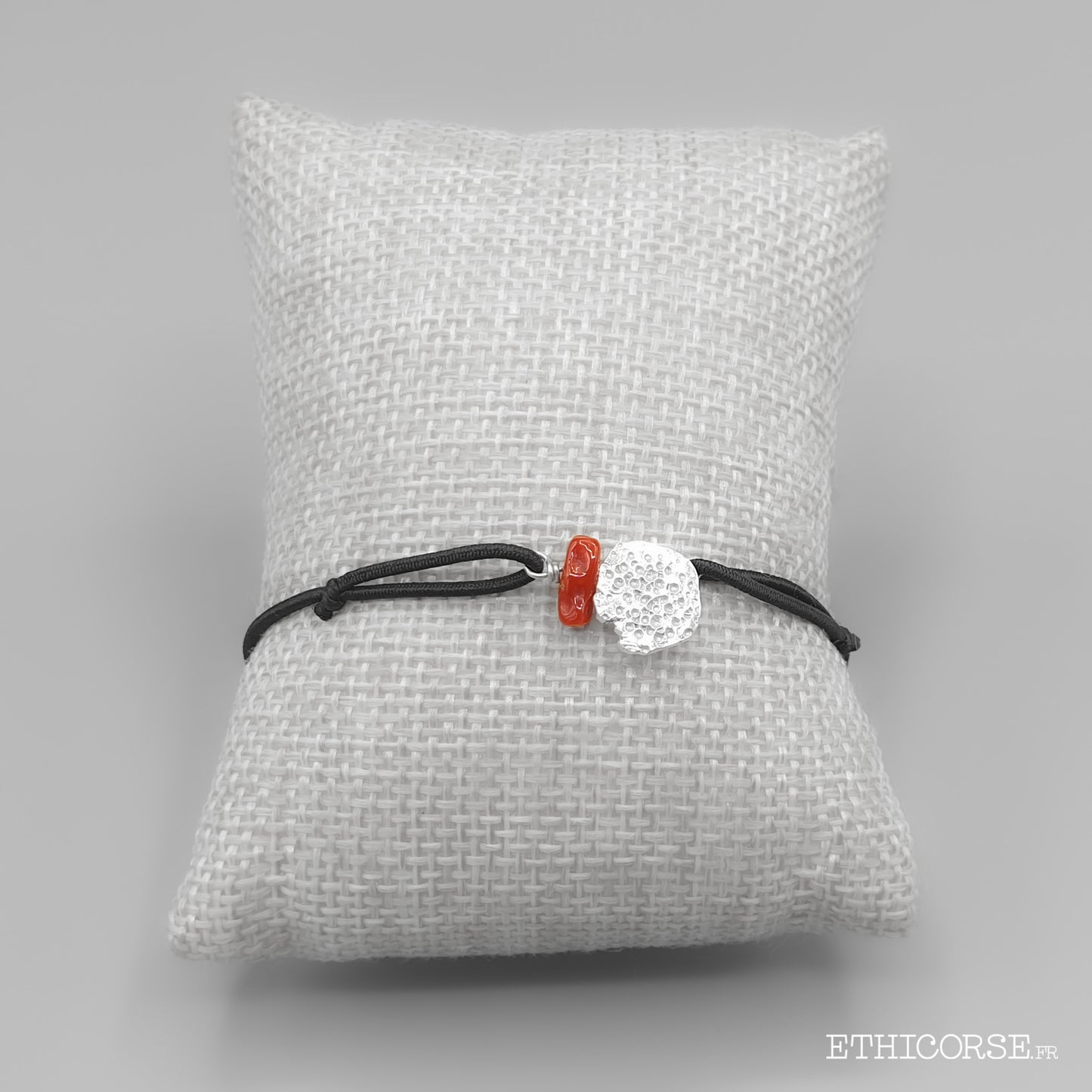 Bracelet palet d'argent et corail 01A