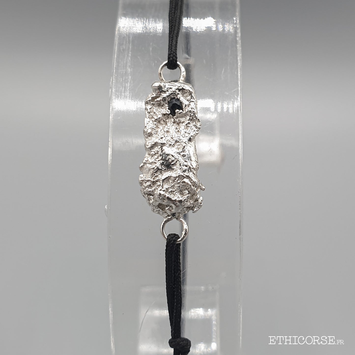 Bracelet Cordon Argent - Saphir - Germès création