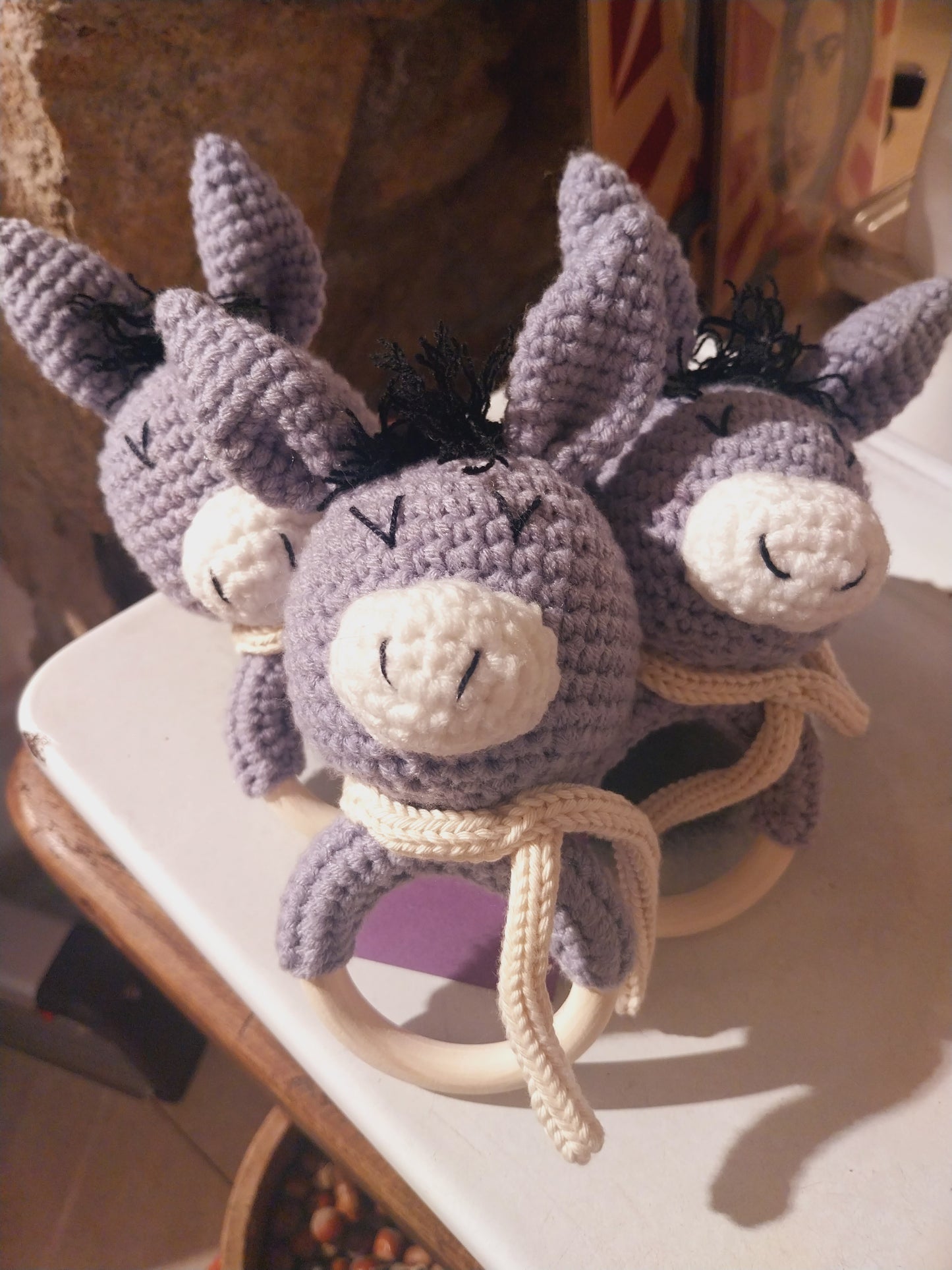 Hochet grelot - Anneau de dentition Âne Corse - Inde Stella