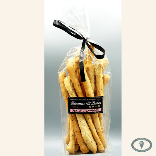 gressins aux herbes du maquis - biscuits corses - biscuits salés - produits corses éthiques