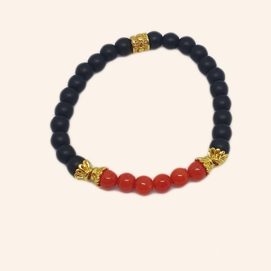 Bracelet Agathe et corail - MDK création - Ethicorse.fr