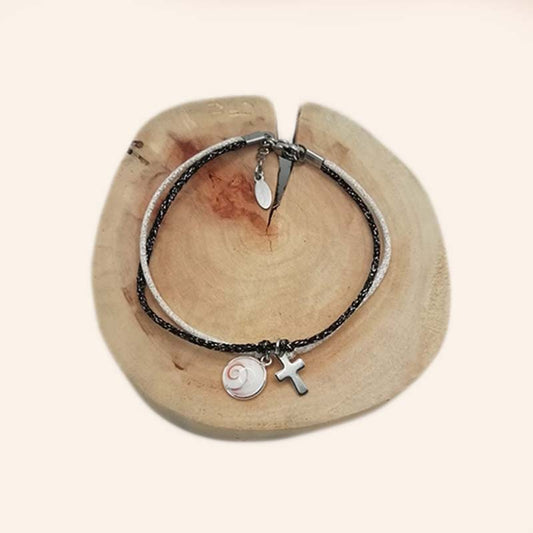 Brecelet Lumii ajustable lien brillant et oeuil de Ste Lucie