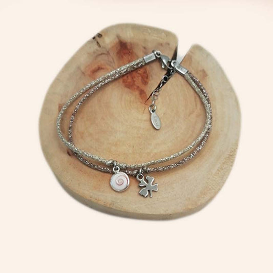 Brecelet Lumii ajustable lien brillant et oeuil de Ste Lucie