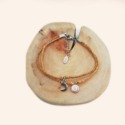 Brecelet Lumii ajustable lien brillant et oeuil de Ste Lucie