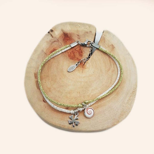 Brecelet Lumii ajustable lien brillant et oeuil de Ste Lucie