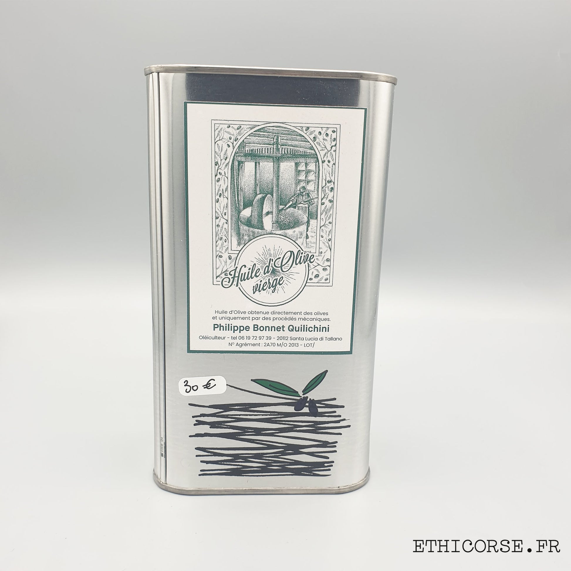 Bidon 0,5l - Huile d'olive Corse - Exploitation Philippe Bonnet Quilichini