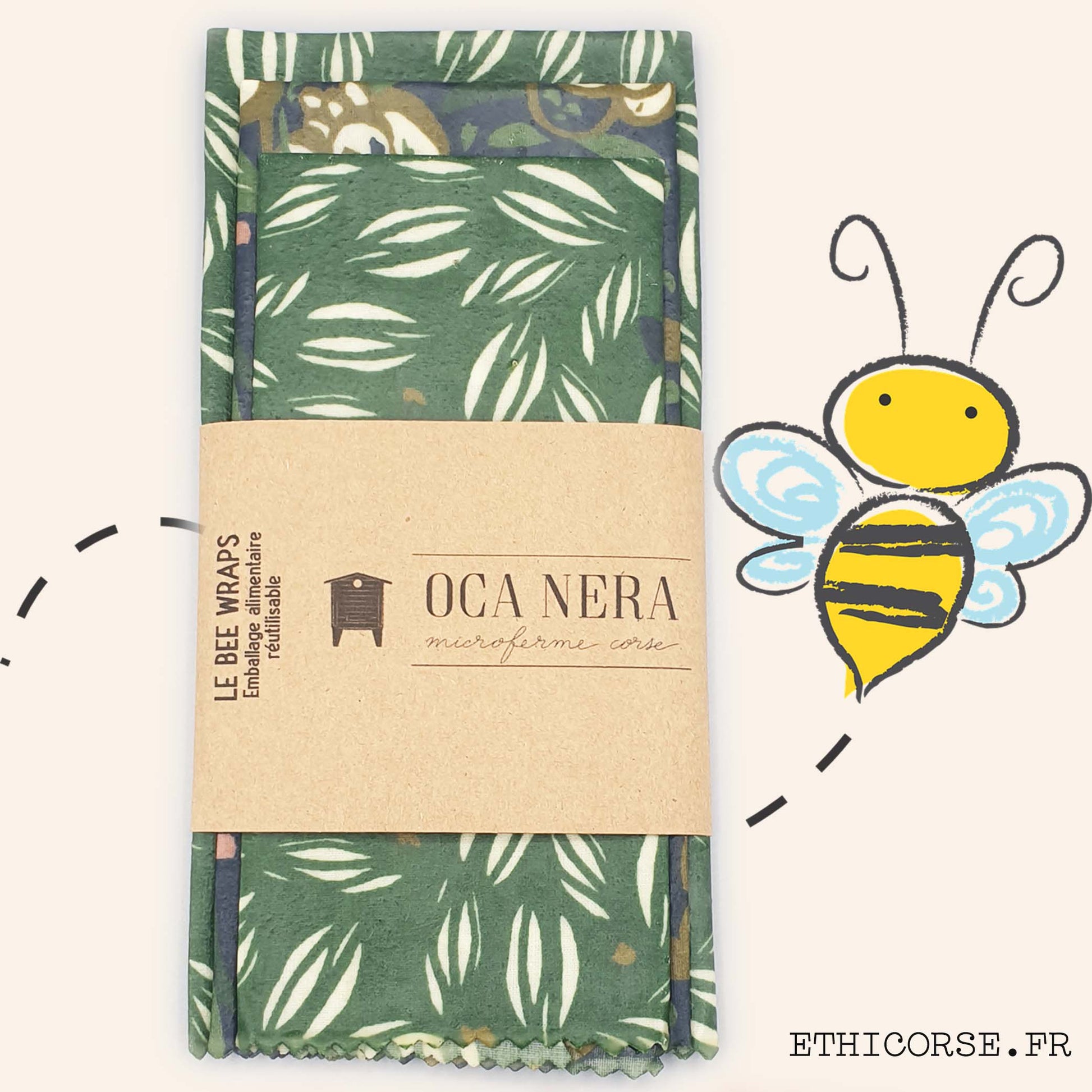OCA NERA - Ethicorse.fr - Bee Wraps medium éventail