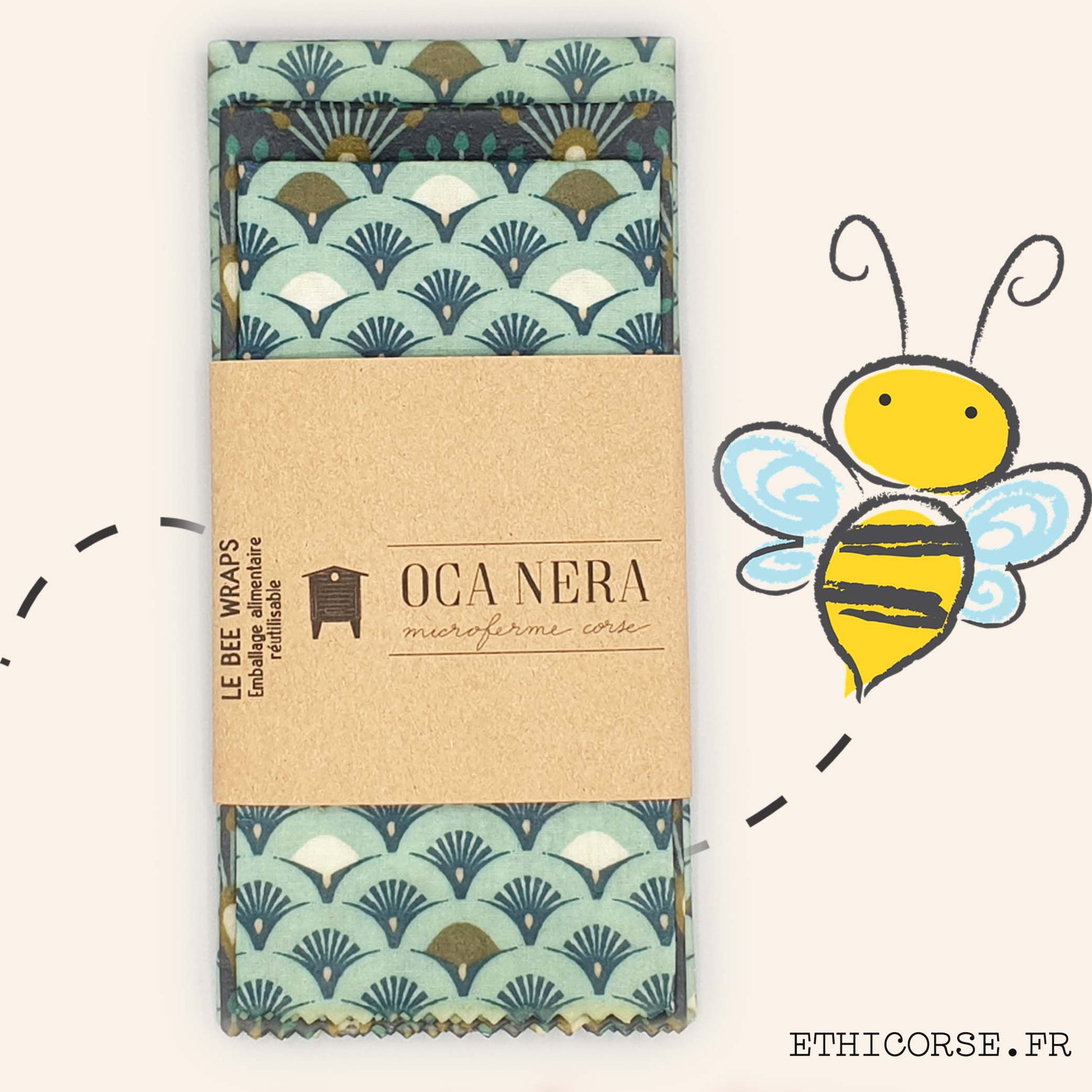 OCA NERA - Ethicorse.fr - Bee Wraps medium éventail