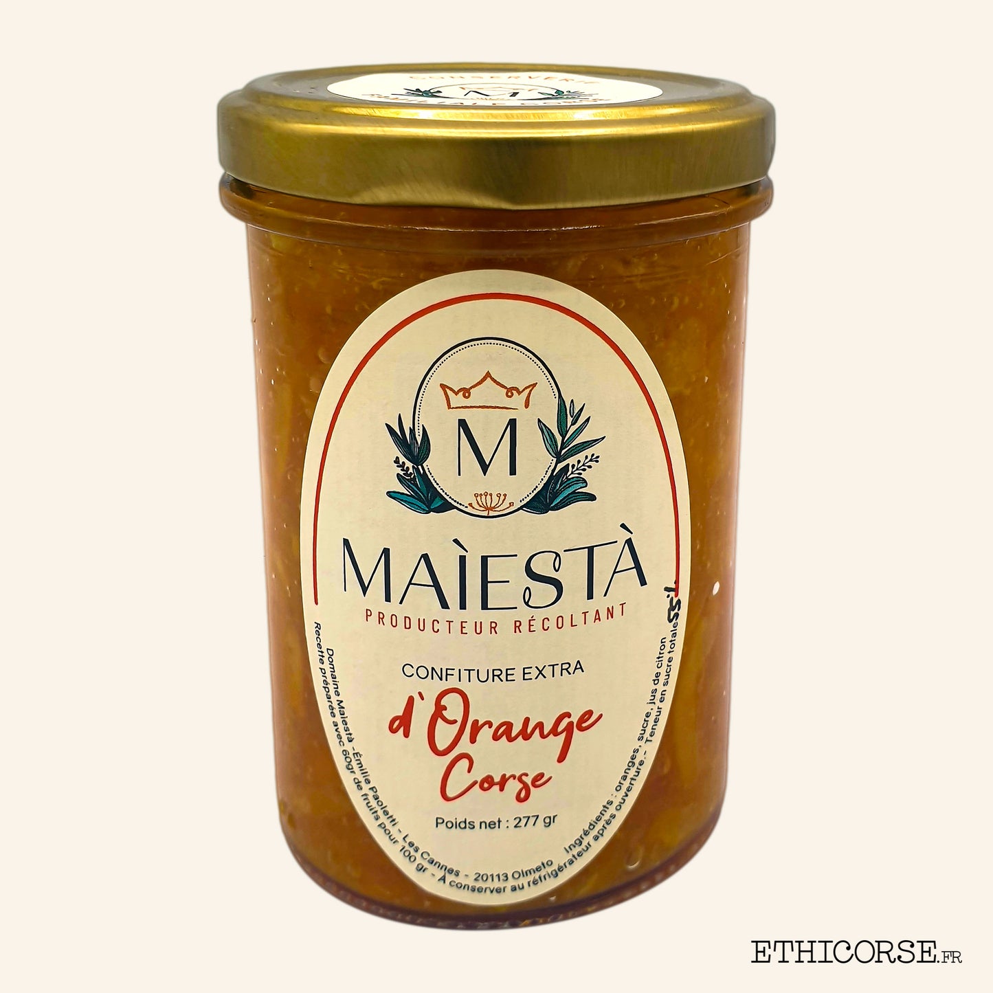 Confiture d'Orange Corse 277g