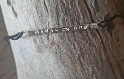 Bracelet en argent gravé 01C