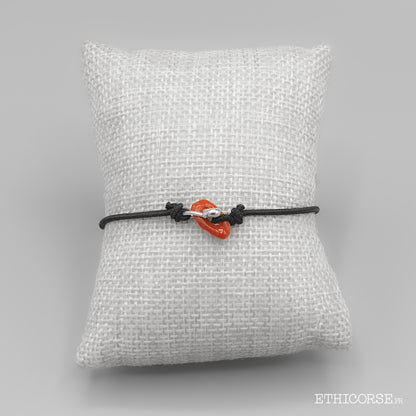 Bracelet grain d'argent et corail 05