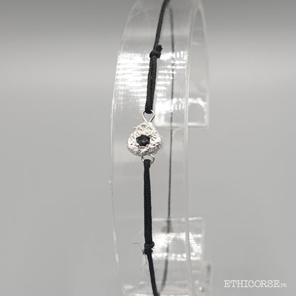 Bracelet Cordon Argent - Saphir - Germès création
