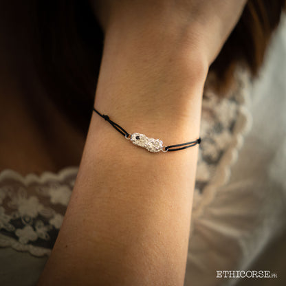 Bracelet palet d'argent et saphir 01C