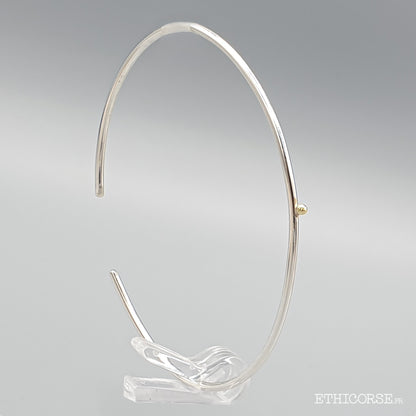 Jonc en argent et grain d'or 01C