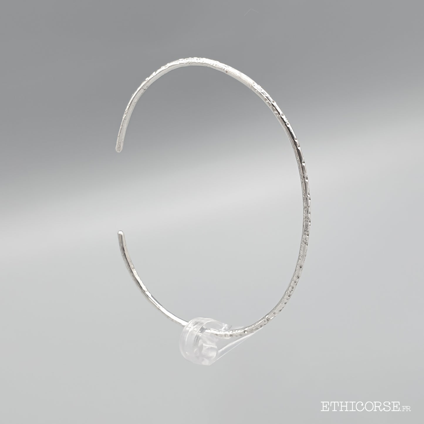 Jonc en argent gravures écorce 02A