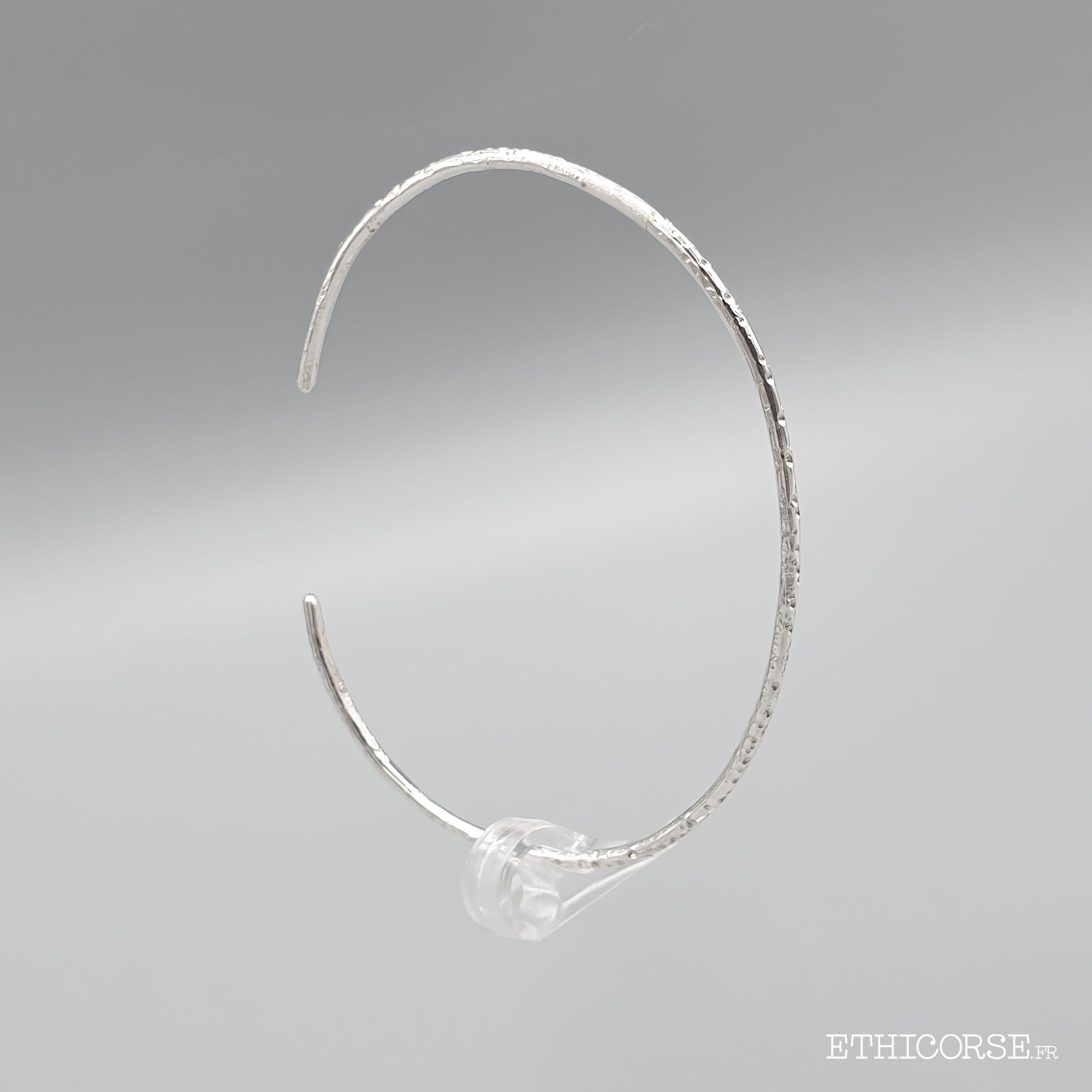 Jonc en argent gravures écorce 02A