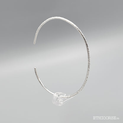 Jonc en argent gravures écorce 02A