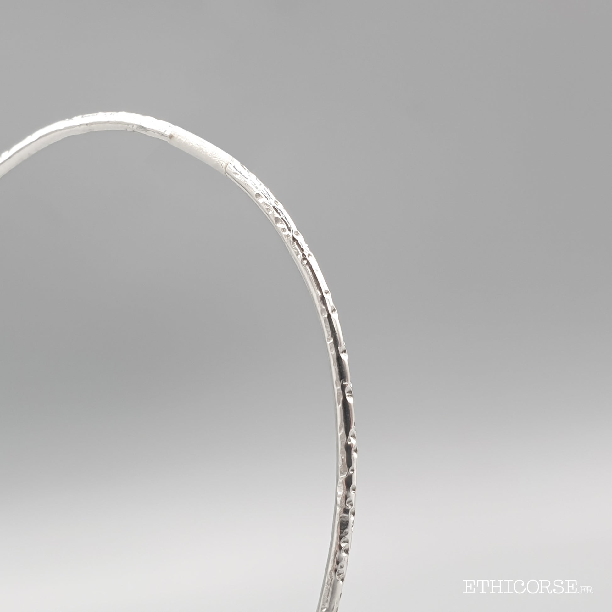 Jonc en argent gravures écorce 02B