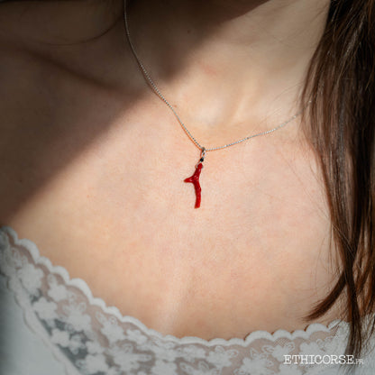 Pendantif corail et saphir 01B