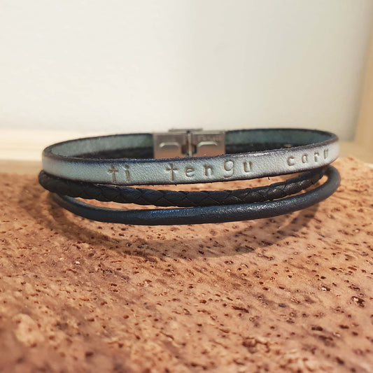 latitude 4202 - ethicorse - bracelet trois cuirs turquoise 2