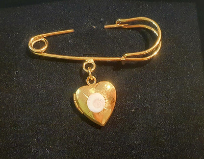 Broche Plaqué Or – Cœur Secret & Œil de Sainte Lucie | Les Ajacciennes