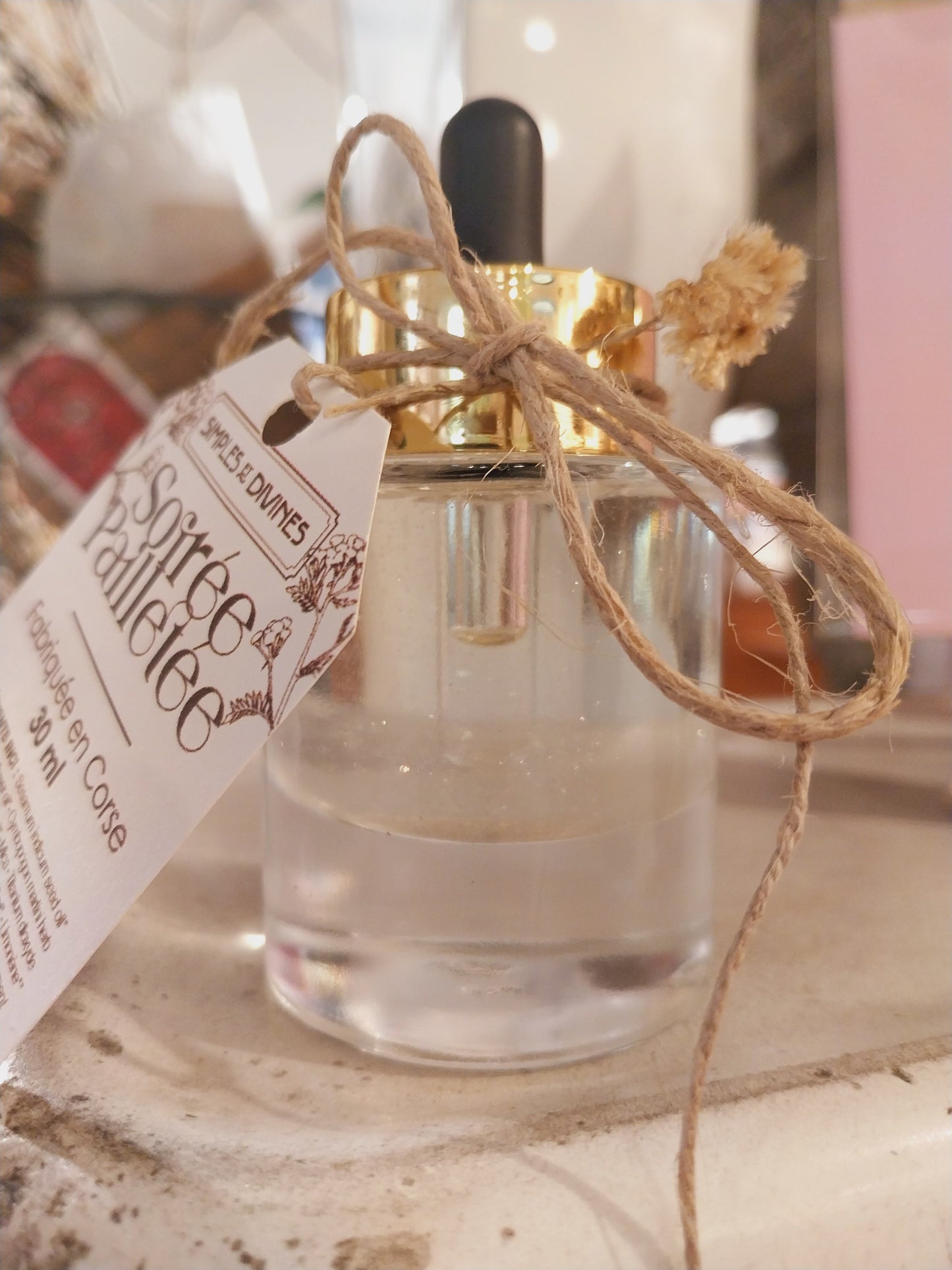 Huile Corporelle Pailletée à l’Immortelle – Soirée Pailletée